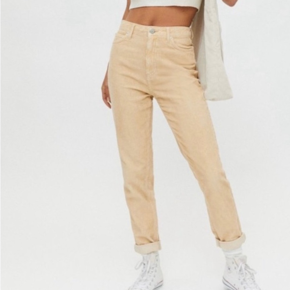 Cream UO corduroy mom jean BDG